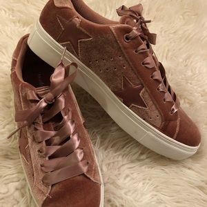 Velvet Platform Sneakers